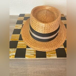 Vintage The Crofut & Knapp Co. Hat, Size 71/4, Brand New, black & white band